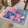 Alfombra de terciopelo de cristal para suelo, con diseño especial de personaje de dibujos animados Stitch, apta para la piel, antideslizante, resistente a la suciedad, fácil de mantener, para Amazon transfronterizo