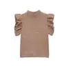 Roupas Femininas Transfronteiriças Primavera 2026 Moda Europeia e Americana Casual Malha Decorativa em Camadas Colete de Gola Alta para Mulheres B22609