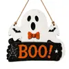Placa de Madeira de Fantasma Peculiar de Halloween Transfronteiriça Decoração de Esqueleto Bruxa Estilo Americano Artesanato de Atmosfera Festiva