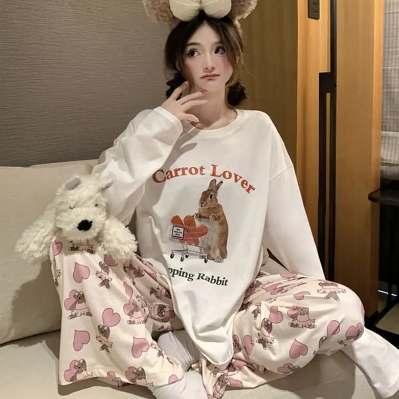 白推车兔爱心熊裤双长