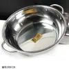 Esencial del Hogar Acero Inoxidable 304 Engrosado Gran Capacidad Sopa Clara Picante Olla Caliente Universal para Cocina de Inducción y Gas Base para Olla Caliente