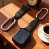 Pulseira de relógio compatível com Apple Watch, fecho e colar com chaveiro, pingente, cordão, mosquetão, caixa de relógio de bolso, suporte adaptador de pulseira para braço/tornozelo, clipe de cinto