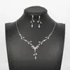 Pendientes de Zirconia Estilo Coreano Nuevos Transfronterizos Europeos y Americanos Collar Joyería de Novia Set de Joyería Fabricante Mayorista
