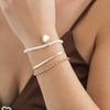 Pulsera encantadora de perlas para mujer, moda retro transfronteriza europea y americana, pulsera nicho de cadena de hueso de serpiente simple para traje, cadena de cuentas