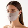 Mascarilla de Seda con Protección Solar para Hombres y Mujeres, Doble Capa de Seda de Morera, Máscara de Sombrilla Tridimensional para Protección Ocular, Mascarilla de Seda a la Moda para Viajes