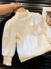 Ropa infantil estilo coreano Ningli camiseta interior para niñas ropa de otoño e invierno ropa infantil con forro polar engrosada camiseta de manga larga estilo coreano para niños moda