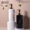 Garrafa cilíndrica tipo pump de 500ml para shampoo, plástico PET, garrafa para gel de banho, loção, frasco cosmético para álcool em gel