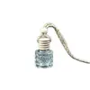 Botella de vidrio transparente mini de 8ML con tapa de madera para dispensar perfume, colgante de botella cuadrada, botella de repuesto para difusor de perfume de coche