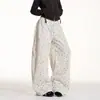Pantalones de Pierna Ancha con Estampado de Estrellas y Lunares para Mujer 2026 Primavera/Otoño Sueltos Adelgazantes Versátiles Casuales Guadaña Casual Pantalones de Pierna Recta