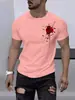 Novo Modelo 2025 Marca Independente de Comércio Exterior Camiseta de Algodão Solta Cor Rosa para Homens e Mulheres, Moda de Marca de Luxo Top Plus Size