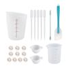 Kit de Herramientas de Ajuste de Pegamento de Silicona para Goteo de Pegamento Cristal Cuchara Mezcladora Rascador para Goteo de Pegamento Copa para Colorear para Separación de Pegamento de Silicona