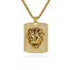Comércio Exterior E-commerce Popular Europeu e Americano Estilo Hip-Hop Cabeça de Leão Cheia de Diamantes Colar de Aço Titânio Tendência Masculina Pingente Hip-Hop