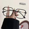 Qianai nuevo marco de gafas de moda tr90 anti-luz azul personalidad trébol de cuatro hojas cuadrado liso liso ligero se puede equiparar con gafas de miopía