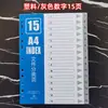 Papel con Paginación, Papel Clasificador de Hojas Sueltas, Papel Índice, 50 Páginas, 100 Páginas, A4, Plástico Gris Colorido, Separadores de Papel de 11 Agujeros