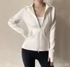 Jaqueta Espessa Forrada com Lã Quente para Mulheres, Temporada de Primavera, Gola Alta, Zíper Duplo, Top de Yoga Slim Fit, Roupa Fitness para Corrida