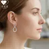 Aretes de Aro de Plata de Ley S925 Bañados en Oro Real con Aguja, para Mujer con Colgante de Circonita, Diseño de Alta Gama, Versátiles