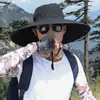 Chapéu de Sol Masculino de Verão com Proteção UV, Chapéu de Sol com Cobertura Facial para Pesca, Chapéu de Sol de Aba Larga, Chapéu de Pescador, Feminino Outono e Inverno