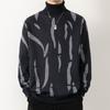 Suéter de comércio exterior masculino 2024 novo suéter de gola alta masculino forrado de lã espessado suéter de veludo de uma peça suéter de lã quente