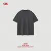 Camiseta de Algodón Puro Desgastado para Hombre Bk con Doble Cuello 250g, Estilo Callejero Americano Lavada Vintage de Manga Corta Marca de Moda Camiseta para Hombre.