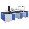 Banco de trabajo de laboratorio de acero y madera, mesa de experimentos, mesa central de acero, mesa de experimentos químicos, panel químico, mesa de operaciones, banco de pruebas