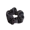 Scrunchie de Lã Cinza com Bolinhas Estilo Coreano para Outono e Inverno, Elástico de Cabelo Simples e Versátil, Acessório para Coque