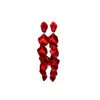 Pendientes rojos de Año Nuevo una cadena de campanillas de viento aterciopeladas pendientes de flor pendientes de mariposa Año Nuevo Chino boda borla pendientes de alta calidad mujer
