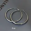 Brincos de Argola Grandes Dourados Tendência para Blogueiras, Brincos de Argola Minimalistas Estilosos, Acessórios de Argola Lisos Exagerados da Moda