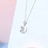 Collar Original Tichia Estrella y Luna de Caballo para Mujer Plata de Ley S925 Diseño de Nicho Ins Imitación Piedra Lunar Collar de Caballo Lindo