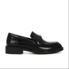 Mocasines de cuero para mujer con suela gruesa 2026 nuevos estilo británico vintage zapatos pequeños de cuero con tacón grueso y diseño elegante