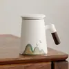 Palácio Proibido Caneca de Chá Cultural e Criativa Caneca de Cerâmica Copo de Água Presente de Aniversário para Idosos Lembrança Prática Gravada para Empresa