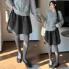 Saia Casual de Lã com Novo Design Outono/Inverno 2026 para Mulheres, Cintura Elástica, Saia Bud de 5 Pontos, Saia de Lã
