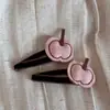 Nuevos Pasadores Geométricos para el Cabello de Niña con Forma de Corazón y Lazo Negro y Rosa, Lindos y Versátiles Pasadores a Juego, Pinzas Laterales, Pinzas para el Flequillo