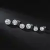 Nuevos Pendientes de Moissanita Redonda de 1 Quilate para Mujer Pendientes de Plata S925 Pendientes Clásicos Sencillos Listos para la Venta