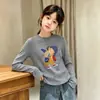 Camiseta térmica de manga larga cepillada de doble cara para niña, para Otoño/Invierno, cuello redondo, cálida, moderna