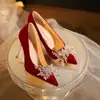Sapatos de Casamento Bidirecionais, Sapatos de Noiva, Sapatos de Casamento Femininos de Salto Fino, Nova Moda 2025 Versáteis e Deslumbrantes Sapatos Vermelhos de Salto Alto para Mulheres