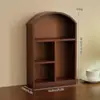 Armário de Armazenamento de Mesa Prateleira de Armazenamento Armazenamento de Cosméticos Pequeno Armário de Madeira Porta de Vidro Assado Armazenamento de Diversos de Mesa
