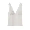 Ropa de Mujer Transfronteriza AliExpress 2026 Moda Europea y Americana Adelgazante Encaje Patchwork con Almohadillas en el Pecho Camisola Top Mujer K2