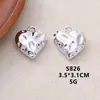 Superficie Lisa de Múltiples Especificaciones Accesorios de Corazón 3D Chapados en Metal Accesorios para Collares Pendientes Colgantes de Corazón Joyería
