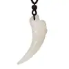 Pingente de Dente de Lobo de Jade Real Hetian para Homens, Pingente de Dente de Jade, Colar Amuleto Protetor, Pingente de Jade para Homens e Mulheres, Estilo Dominante