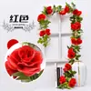 Decoración de enredadera de flor de rosa artificial enredadera de ratán de plástico cubierta para tubería de aire acondicionado de techo de sala de estar tira de flores envueltas en flores artificiales