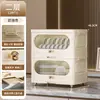 Gabinete de Drenaje de Cocina Multicapa con Tapa abatible Plegable Estante a Prueba de Polvo para Platos Estante de Almacenamiento para Vajilla de Cocina