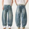 Jeans de alta gama de moda urbana americana con dobladillo curvo para hombre, nuevo estilo otoño 2026, pantalones casuales holgados de moda al por mayor