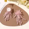 Moda Coreana Borla Abalorios de Cristal Iridiscente Parche de Tela de Flor DIY Pendiente Accesorio para el Cabello Flor para Zapatos Colgante para Ropa Accesorios