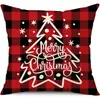 Juego de Fundas de Almohada Transfronterizas para Navidad Europea y Americana, Funda para Cojín de Sofá de Sala de Estar, Funda para Almohada de Cintura con Reno Papá Noel Árbol, Suministro de Fábrica