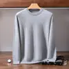 Nuevo suéter de cachemira para hombre con cuello redondo, apto para usar en capas, básico de otoño e invierno, tejido de punto de cachemira de cabra, estilo business casual