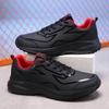 Zapatos de Hombre para Otoño, Zapatos Deportivos de Cuero Ligeros y Cómodos, Zapatos Casuales de Trabajo para Correr Negros Impermeables y Antideslizantes para Hombre