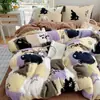 Conjunto de Cuatro Piezas de Leche Polar A-Class Fresco y Lindo para Bebés y Niños, Funda de Edredón Individual Espesa Cálida de Invierno, Conjunto de Tres Piezas para Dormitorio de Estudiantes