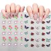 Zhengxiang Transfronteiriço 2023 Adesivos para Nail Art Embossados 5D Desenho Animado Cyber Vermelho Amor DIY Adesivos de Unha Infantis Personalizados Atacado