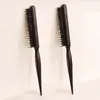 Pente Dobrável Portátil com Cerdas de Javali Cabo Longo Maquiagem Cabelo Cacheado Feminino Pente de Madeira Cabelo Fofo Pente de Estilo