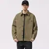 Camisa de trabajo retro americana para hombre, corte holgado, nuevo estilo primavera 2026, marca de moda, bordada, con cuello, manga larga, chaqueta para hombre